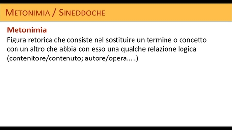 Thumbnail for entry Metonimia e Sineddoche