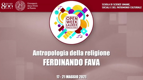 Thumbnail for entry Antropologia della religione - Docente: Ferdinando Fava