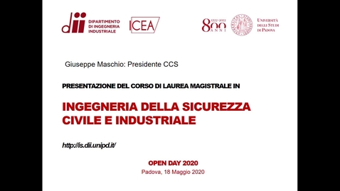 Thumbnail for entry Open Day Ingegneria della sicurezza civile e industriale