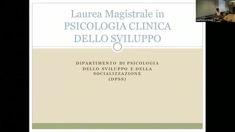 Thumbnail for entry Open Day A.A. 2019/2020 - Corso di Laurea Magistrale in Psicologia clinica dello sviluppo - a cura della Prof.ssa Valenza e della Prof.ssa Ferruzza