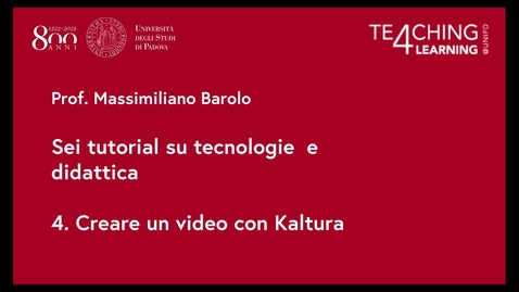 Thumbnail for entry 4. Creare un video con Kaltura