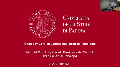 Thumbnail for entry Open Day A.A. 2019/2020 - Saluti del Prof. Castelli - Presidente del Consiglio della Scuola di Psicologia