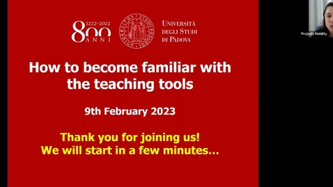 Thumbnail for entry Webinar “How to become familiar with the teaching tools” - 9th Feburary
