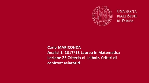 Thumbnail for Analisi 1 mod. A 2017-18 - Lezione 22