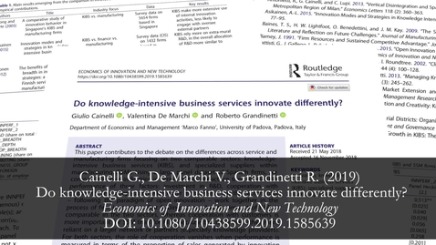 Thumbnail for entry Do knowledge intensive business services innovates differently?