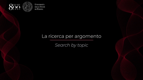 Thumbnail for entry La ricerca per argomento | Search by topic