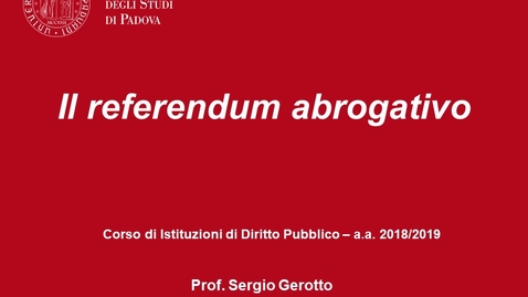 Thumbnail for entry Il referendum abrogativo