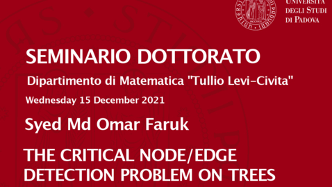 Thumbnail for entry Seminario Dottorato 2021/22 - Syed Md Omar Faruk (15.12.2021)