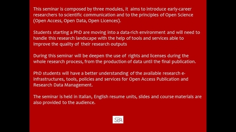 Thumbnail for entry Module 1 - The Management of Rights in the Field of Scholarly Communication