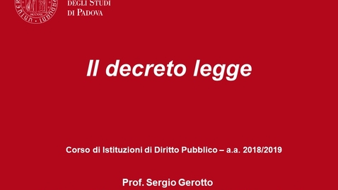 Thumbnail for entry Il decreto legge