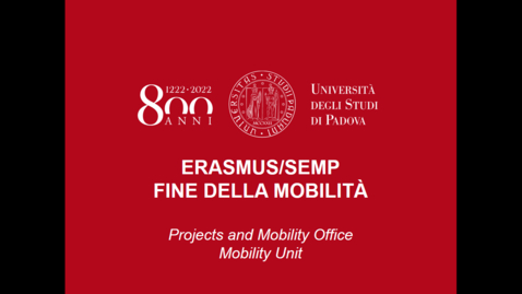 Thumbnail for entry Webinar sulle pratiche di fine mobilità Erasmus/SEMP