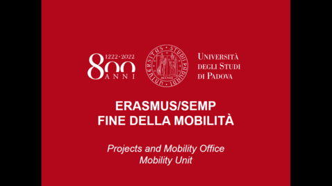 Thumbnail for Webinar sulle pratiche di fine mobilità Erasmus/SEMP