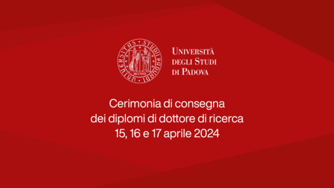 Thumbnail for Consegna dei diplomi di dottorato - Chimica, scienze della terra e discipline sociali