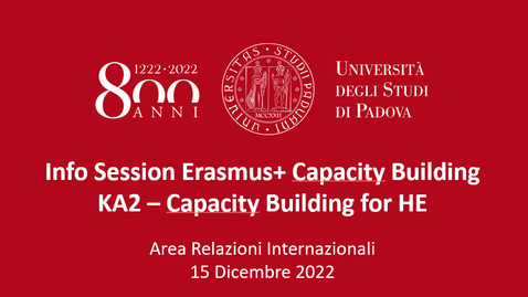 Thumbnail for entry Erasmus+ Info Session - Capacity Building for Higher Education, 15 December 2022
