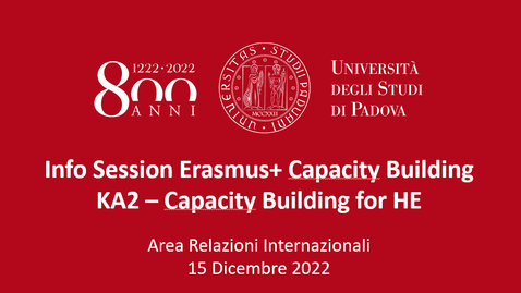 Thumbnail for Erasmus+ Info Session - Capacity Building for Higher Education, 15 December 2022