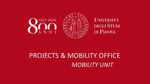 Thumbnail for entry Incontro informativo SPGI - bandi Mobilità Studio Erasmus-SEMP  (ITA)