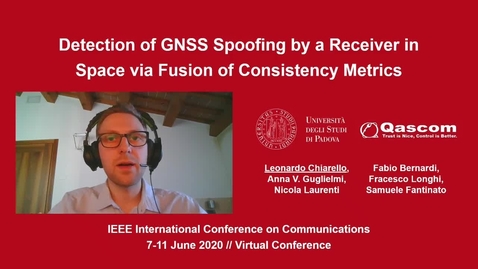 Thumbnail for entry Chiarello, &quot;Detection of GNSS Spoofing by a Receiver in Space via Fusion of Consistency Metrics,&quot; ICC 2020