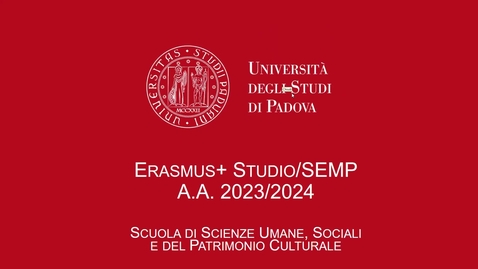 Thumbnail for entry Erasmus+/SEMP - Riunione informativa Scienze Umane 28.02.2023