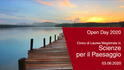 Thumbnail for entry #Openday2020 | Scienze per il paesaggio. 3 giugno 2020