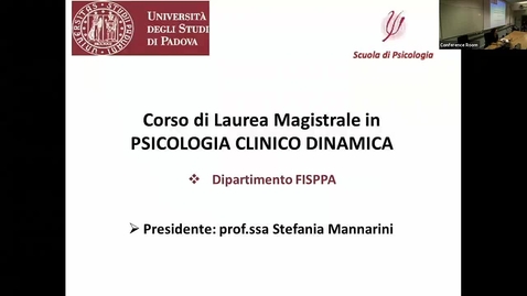 Thumbnail for entry Open Day A.A. 2019/2020 - Corso di Laurea Magistrale in Psicologia clinico-dinamica - a cura della Prof.ssa Mannarini 
