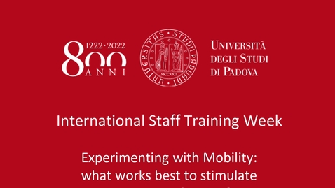 Thumbnail for DAY 1 &quot;Global perspectives on innovative mobilities&quot; - International Staff Training Week