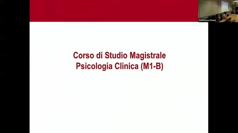 Thumbnail for entry Open Day A.A. 2019/2020 - Corso di Laurea Magistrale in Psicologia clinica - a cura del Prof. Gentili 