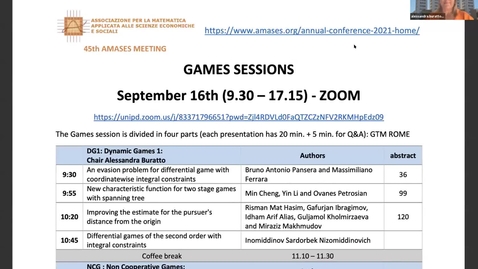 Thumbnail for entry AMASES 2021: Session on Dynamic Games 1