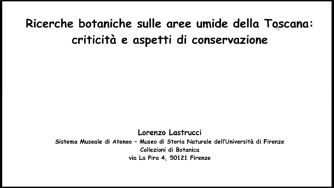 Thumbnail for Ricerche botaniche sulle aree umide della Toscana: criticità e aspetti di conservazione
