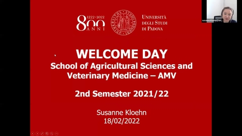 Thumbnail for entry Welcome Days - School of Agriculture and Vet Medicine (18.02.2022)
