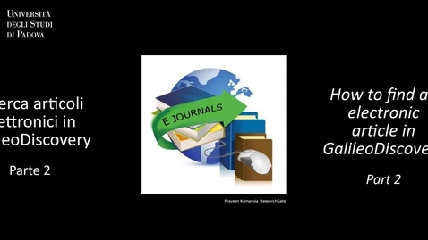 Thumbnail for entry Geoscienze - Cerca in GalileoDiscovery: articoli elettronici, seconda parte (ITA/ENG)