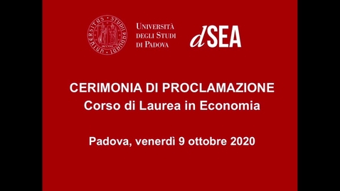 Thumbnail for Laurea in Economia,  9 ottobre 2020