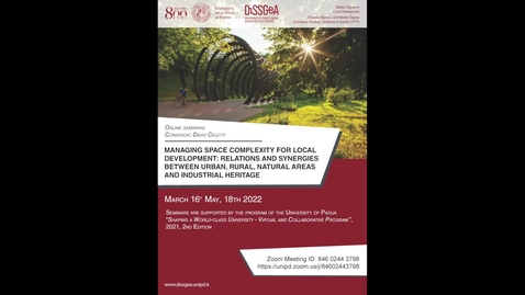 Thumbnail for The Seminars of the Master Course in LOCAL DEVELOPMENT, AY 2021/22 – Veronika Chernova