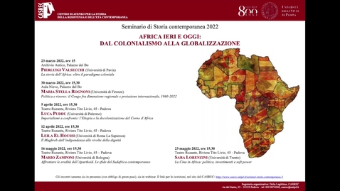Thumbnail for entry Pierluigi Valsecchi (Università di Pavia), La storia dell'Africa: oltre il paradigma coloniale