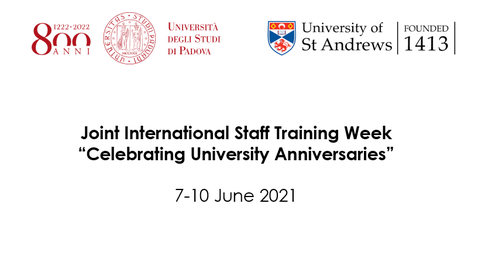 Thumbnail for entry Joint International Staff Training Week &quot;Celebrating University Anniversaries&quot; - DAY 1 - FINAL CUT
