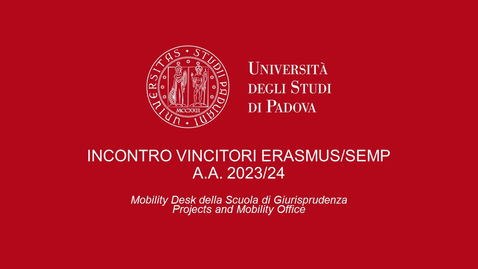 Thumbnail for Scuola di Giurisprudenza - Incontro vincitori bando 2023/24 - II chiamata.