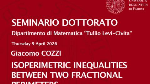 Thumbnail for Seminario Dottorato 2025/26 - Giacomo COZZI (09.04.2026)