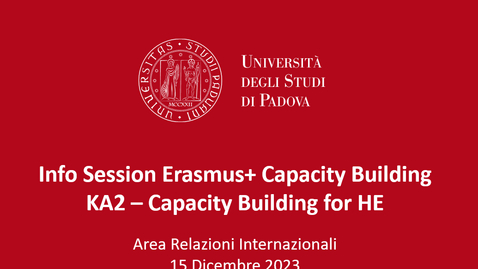 Thumbnail for entry Erasmus+ Capacity Building projects - call 2024