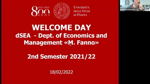 Thumbnail for entry Welcome Days - Dept of Economics and Management (18.02.2022)