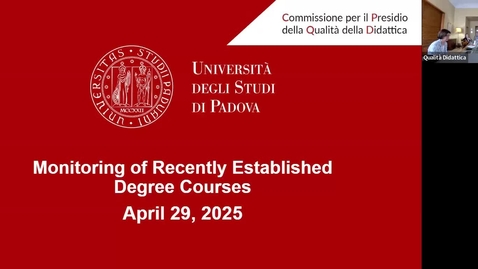 Thumbnail for Monitoraggio dei CdS di recente istituzione 2025 - Presentazione del 29 aprile 2025