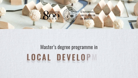 Thumbnail for entry Master’s degree programme in Local Development
