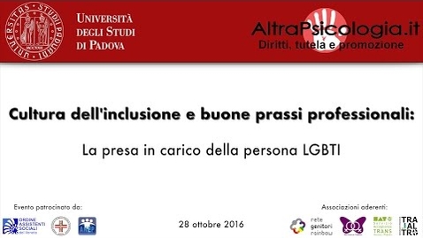 Thumbnail for entry La presa in carico della persona LGBTI - Saluti istituzionali