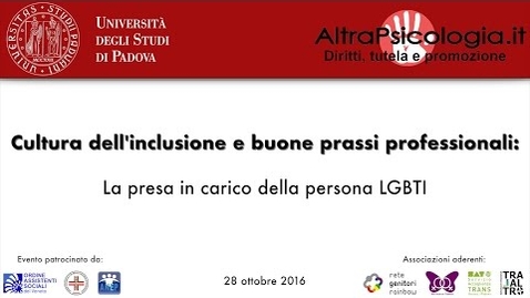 Thumbnail for La presa in carico della persona LGBTI - Saluti istituzionali