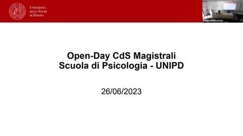 Thumbnail for entry Open Day CdS Magistrali Psicologia per l'a.a. 23/24 Prof.ssa Carretti - Dott. Pezzullo - Dott.ssa Begagic - Dott.ssa Pellegrini 