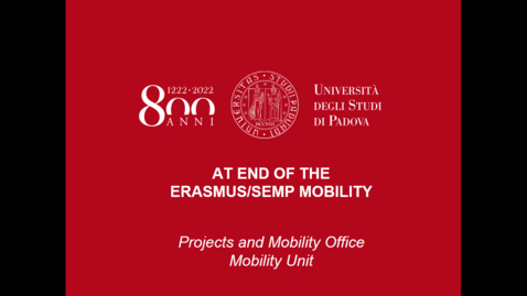 Thumbnail for entry Webinar on the Erasmus/SEMP end-of-mobility procedures