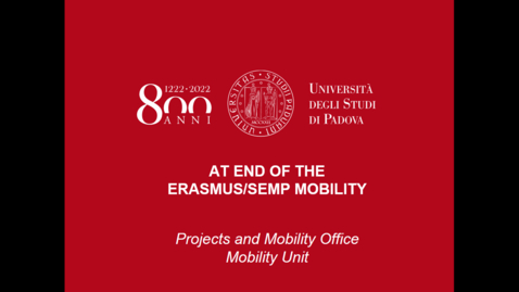 Thumbnail for Webinar on the Erasmus/SEMP end-of-mobility procedures