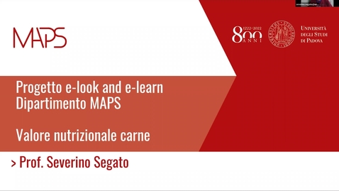 Thumbnail for Valore nutrizionale della carne - Prof. Severino Segato