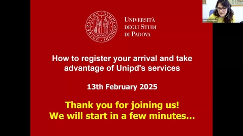 Thumbnail for WEBINAR 2: Arrival procedures and Unipd's Services - Welcome days - 2nd semester 24/25
