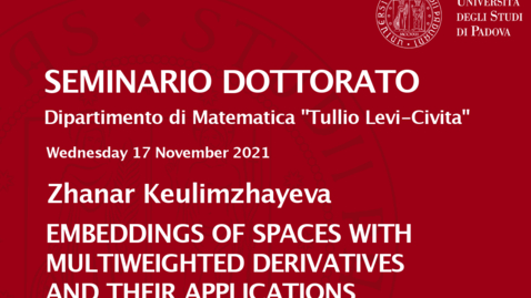 Thumbnail for entry Seminario Dottorato 2021/22 - Zhanar Keulimzhayeva (17.11.2021)