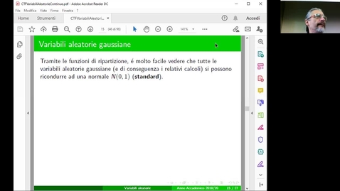 Thumbnail for entry Lezione 18/12: variabili aleatorie gaussiane. Speranza di variabili aleatorie continue