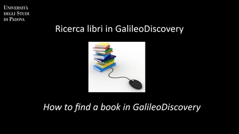 Thumbnail for entry Geoscienze_Cerca in GalileoDiscovery: libri (ITA/ENG)